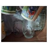 2 Boxes of Glassware ~ John Deere & Smurfs