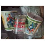 2 Boxes of Glassware ~ John Deere & Smurfs