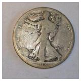1918 Walking Liberty Half Dollar – 90% Silver – Circulated U.S. Coin About 0.3617 troy oz actual silver weight.
