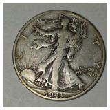1943-S Walking Liberty Half Dollar – 90% Silver – Circulated U.S. Silver Coin About 0.3617 troy oz actual silver weight.
