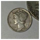 90% Silver U.S. Coin Lot – 1952 Franklin Half Dollar & 2 Mercury Dimes about 0.506 troy oz actual silver weight.
