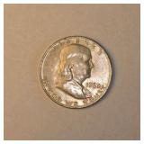1960 Franklin Half Dollar – 90% Silver U.S. Coin About 0.3617 troy oz actual silver weight.