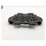 Cast Iron Owl Trivet / Decorative Kitchen Stand – Rustic Black Finish