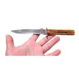 Vintage Fixed Blade Knife With Wood Handle & Leather Sheath