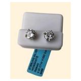 Retail Value: $499 Sterling Silver Moissanite Stud Earrings, 4.00 CTW VVS, Round Cut