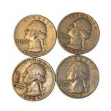4 Silver Washington Quarters – 1954, 1957-D, 1958-D & 1959-D – 90% Silver U.S. Coins Above 0.7234 troy oz actual silver weight.