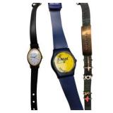 2 Watches and a Bracelet Lot - Timex Leather Band, SPAM Promo Watch & Catitude Charm Bracelet
