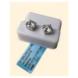 Retail Value: $499 Sterling Silver Moissanite Stud Earrings, 4.00 CTW VVS, Round Cut