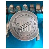 FULL Set! Rogers & Bro. Original Rogers Silverplate 50-Piece Flatware Set Service for 8 in Wood Chest