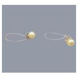 Handmade Jewelry – Local Minnesota Senior Artist – 100% Proceeds Support The Artist! 2 Pair Dangle Earrings Lot – Orange Swirl Bead & Faux Pearl Style Earrings
