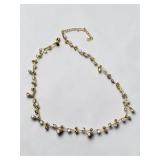 Premier Designs Dew Drops Gold-Tone Rhinestone Necklace & Dangle Earrings Set w/ Box