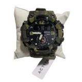 Retail Value: $99.00.Activa ACW1637-004 Camo Dual Time Digital/Analog Watch – New In Box With Papers