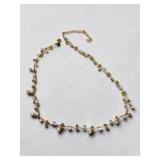 Premier Designs Dew Drops Gold-Tone Rhinestone Necklace & Dangle Earrings Set w/ Box