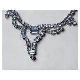 Vintage-Style Rhinestone Necklace & Screw Back Earring Jewelry Lot w/ Lotus Lady Box