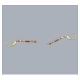 Handmade Jewelry – Local Minnesota Senior Artist – 100% Proceeds Support The Artist! 2 Pair Beaded Dangle Earrings – Orange Turquoise Tone Hoop & Drop Style