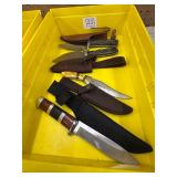 (4) HUNTING KNIVES
