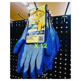 12 Pair - Knit-Grip GLOVES - size L