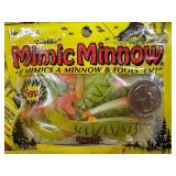 50 pkgs - MIMIC MINNOW TAILS - green/ orange  / tiger
