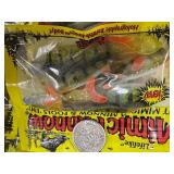 50 pkgs MIMIC MINNOW TAILS - green / orange stripe