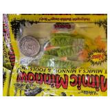 50 pkgs MIMIC MINNOW TAILS - green / orange stripe