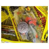 50 pkgs MIMIC MINNOW TAILS - green / orange / metallic stripe