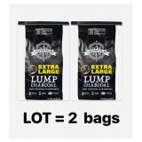2 SACKS of Extra Large LUMP CHARCOAL