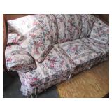 Floral print 3-cushion couch and ac...