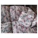 Floral print 3-cushion couch and ac...