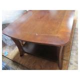 Rectangular 2-tier wood coffee tabl...