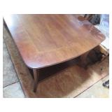 Rectangular 2-tier wood coffee tabl...