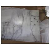 Faux marble top table, 6