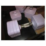 One good and one damaged dumbell...