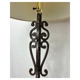 Pair of Rustic Metal Floor Lamps 17" Shade Diameter, 13"W Base and 62" H