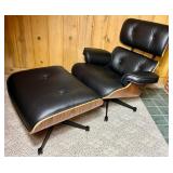 Eames Style Replica Lounge Chair - Chair: 33"W x 33"D x 34.5"H, 15" to 10" front to back seat height Ottoman: 26" W x 21"D x 16"H