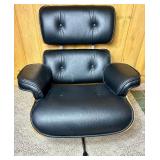 Eames Style Replica Lounge Chair - Chair: 33"W x 33"D x 34.5"H, 15" to 10" front to back seat height Ottoman: 26" W x 21"D x 16"H