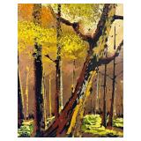 Large MCM Original Signed Nature Painting by Stuart
