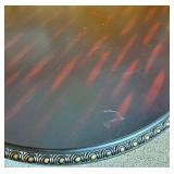 Tuscan Style Metal Base Round Dining Table with 2 Chairs Table: 38"D, 30"H, Chairs: 20"D x 17"W x 37"H - Seat Height 19"