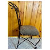 Tuscan Style Metal Base Round Dining Table with 2 Chairs Table: 38"D, 30"H, Chairs: 20"D x 17"W x 37"H - Seat Height 19"