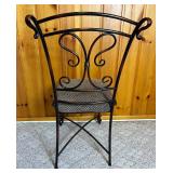 Tuscan Style Metal Base Round Dining Table with 2 Chairs Table: 38"D, 30"H, Chairs: 20"D x 17"W x 37"H - Seat Height 19"