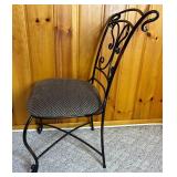 Tuscan Style Metal Base Round Dining Table with 2 Chairs Table: 38"D, 30"H, Chairs: 20"D x 17"W x 37"H - Seat Height 19"