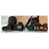 Minolta Cameras and Lens Lot with Tripod - Maxxum7000i, Maxxum 7000 with Flash, 50 mm lens with case, 35-200mm lens, 28-135mm lens with case,100-300m lens with case, Argus Pre-Viewer, Vivitar Tripod w