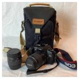 Canon Camera Lot - EOS Rebel G with attached 80-200mm lens, 35-80mm lens, and soft case