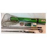 Fly Fishing Rod and Reel Collection - Zebco Rod, Shakespeare Fly Reel w/ Box with Eagle Claw Rod, Graphite Plus South Bend 8