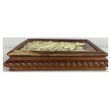 Genuine Mahogany Jewelry Box with Incolay Stone Top by Dante Carpenter