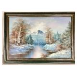Original Winter Landscape Painting by Davis