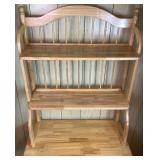 Light Wood Bakers Rack with 3 Top Tiers and Bottom Shelf  - 36" L x 18" D x 72.5" H