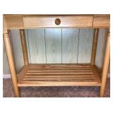Light Wood Bakers Rack with 3 Top Tiers and Bottom Shelf  - 36" L x 18" D x 72.5" H