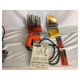 Black & Decker Corded Power Tools Set - 7.25"  Circular Saw,  1/3 HP Jig Saw, 3/8" Variable Spped Reversing Drill, Bit Set, Lawn Mower Sharpener, Ryobi 95 pc Drill and Impact Driver Set, Stanley Miter