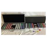 Two Large Texas Hold Em Poker Chip Sets in Aluminum Cases