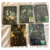 Robin Hood (Season 1-3 - New and Sealed) and Arrow (Seasons 1-8 and Final Season) DVD Box Sets -11 items total